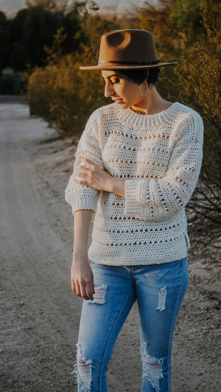 Spring Lace Crochet Sweater – Honeysuckle Sweater
